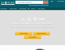 Tablet Screenshot of jaywolfeusedcars.com